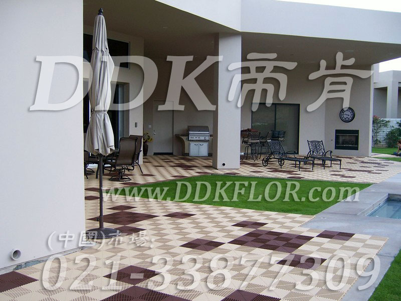 休閑餐廳門口地面防水防滑地磚_卡其色加咖啡色相拼